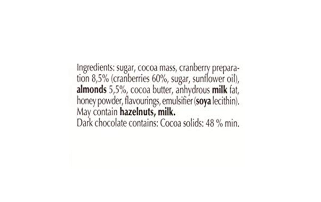 Lindt Excellence Cranberry Intense Chocolate   Box  100 grams